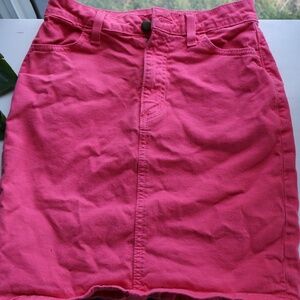 AMERICAN APPAREL PINK DENIM HIGH WAIST SKIRT